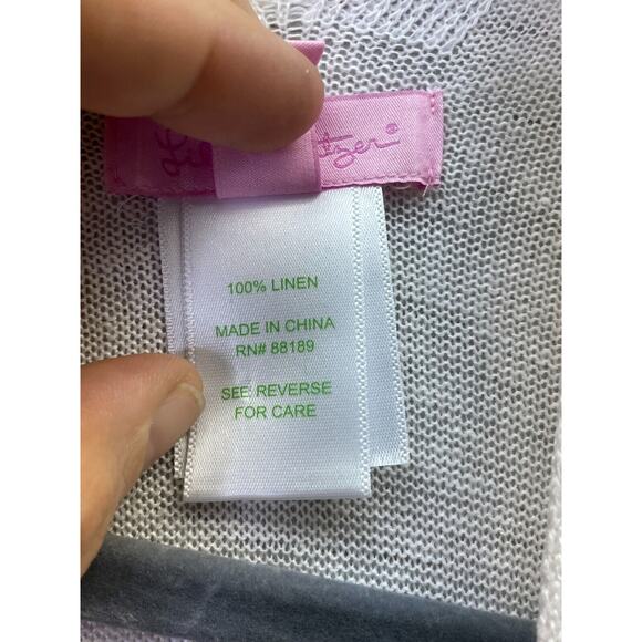 Lilly Pulitzer Knit Cardigan XXS/XS Short Sleeve White Open Front Linen - Picture 4 of 11